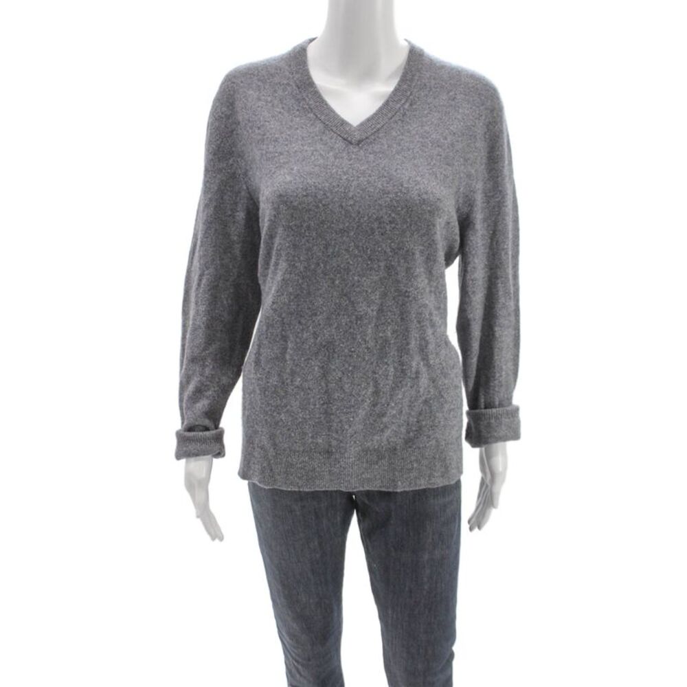 The Men's Store at Bloomingdale's Mens Cashmere Sweater Gray V-Neck Size M
